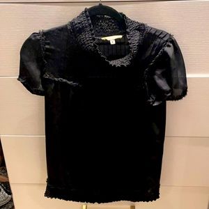 Alice + Olivia sheer black top